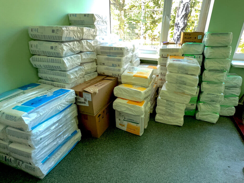 Hilfsgüter im Krankenhaus in Cherkassy (Westukraine)