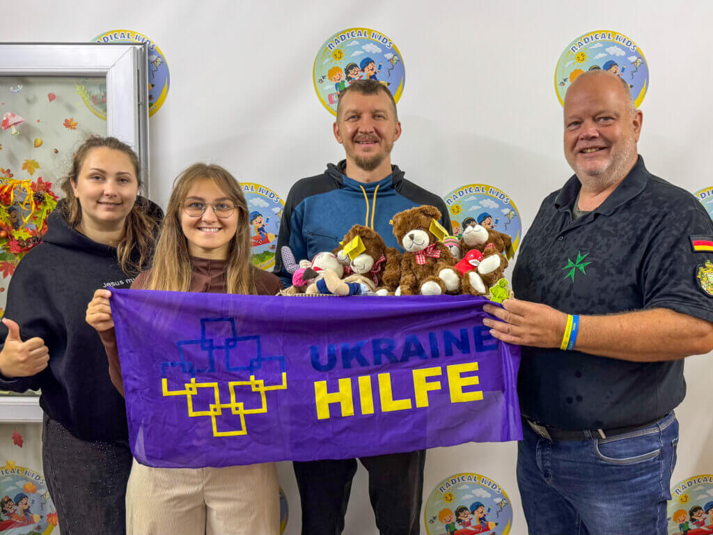 Freude im Kindergarten in der westukrainischen Stadt Luzk nach Übergabe der Spendengüter